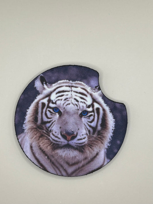 White Tiger Car Coaster